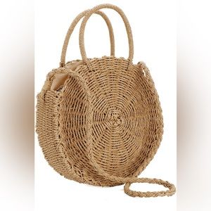 Handwoven Round Rattan Shoulder Bag